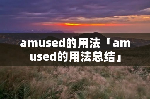 amused的用法「amused的用法总结」