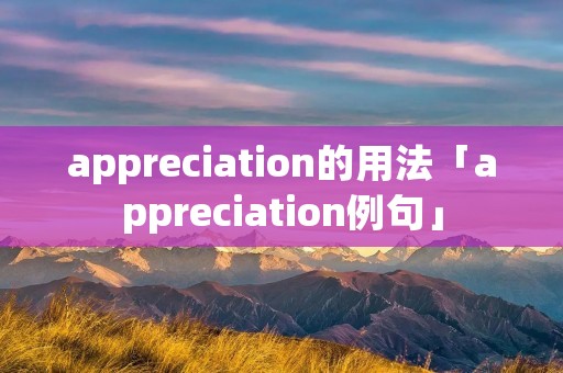 appreciation的用法「appreciation例句」