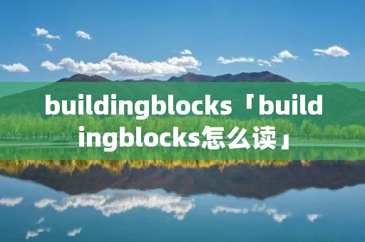 buildingblocks「buildingblocks怎么读」