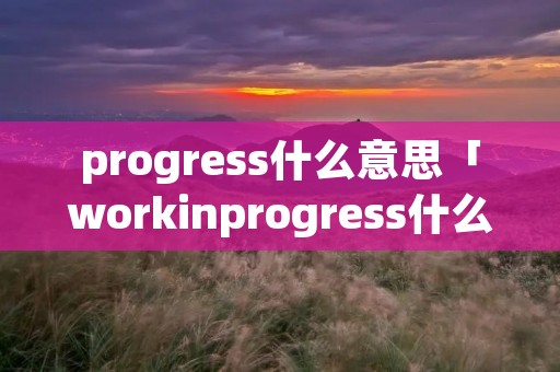 progress什么意思「workinprogress什么意思」