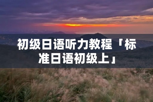 初级日语听力教程「标准日语初级上」