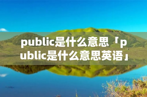 public是什么意思「public是什么意思英语」