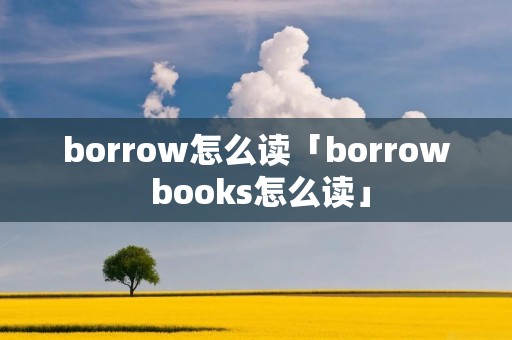 borrow怎么读「borrow books怎么读」