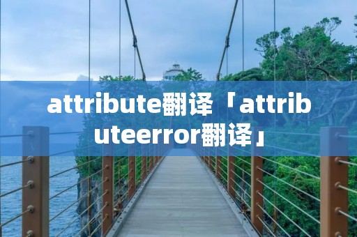 attribute翻译「attributeerror翻译」