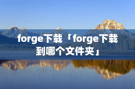 forge下载「forge下载到哪个文件夹」