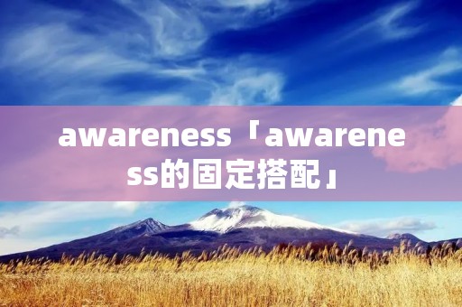 awareness「awareness的固定搭配」 awareness「awareness的固定搭配」
