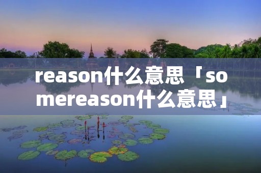 reason什么意思「somereason什么意思」