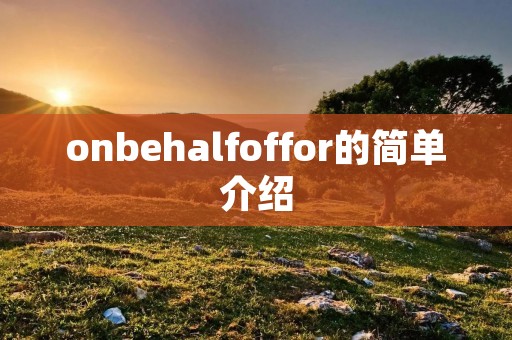 onbehalfoffor的简单介绍