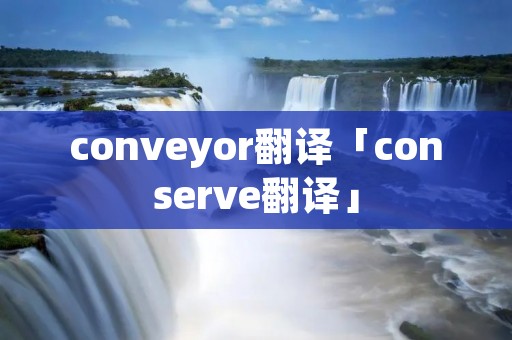 conveyor翻译「conserve翻译」 conveyor翻译「conserve翻译」