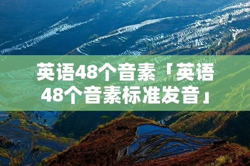 英语48个音素「英语48个音素标准发音」
