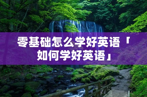 零基础怎么学好英语「如何学好英语」