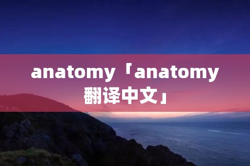 anatomy「anatomy翻译中文」 anatomy「anatomy翻译中文」