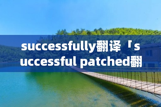 successfully翻译「successful patched翻译」