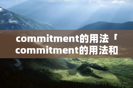 commitment的用法「commitment的用法和搭配」