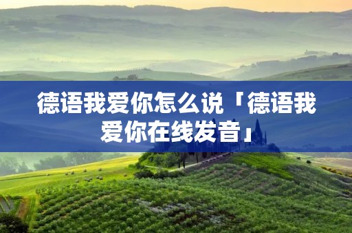 德语我爱你怎么说「德语我爱你在线发音」