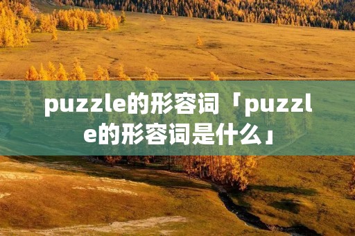 puzzle的形容词「puzzle的形容词是什么」
