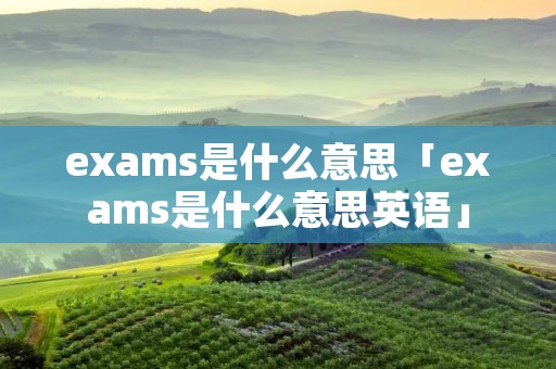exams是什么意思「exams是什么意思英语」