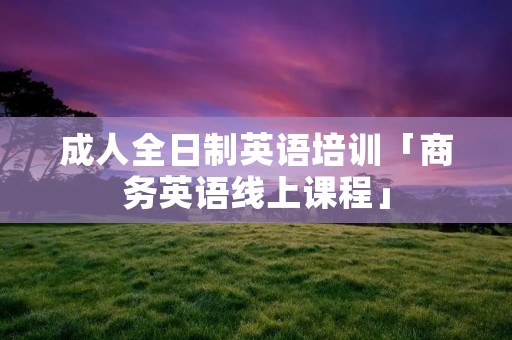 成人全日制英语培训「商务英语线上课程」