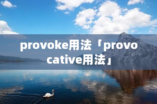 provoke用法「provocative用法」