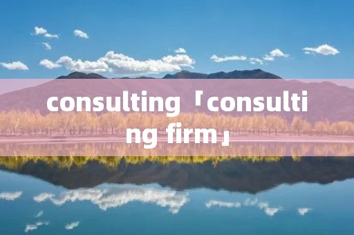 consulting「consulting firm」 consulting「consulting firm」