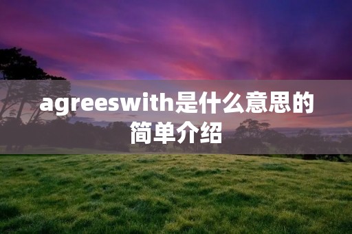 agreeswith是什么意思的简单介绍