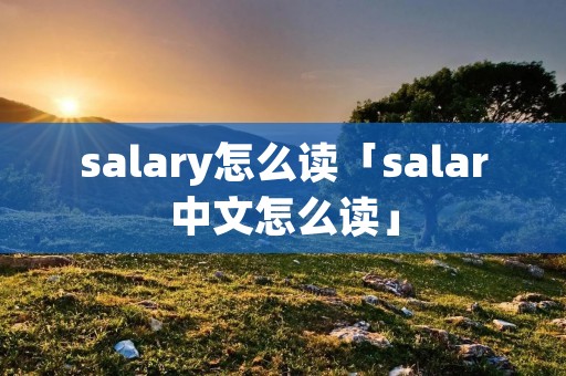 salary怎么读「salar中文怎么读」 salary怎么读「salar中文怎么读」