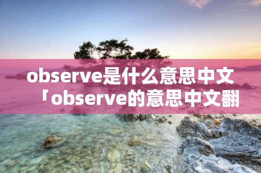 observe是什么意思中文「observe的意思中文翻译」