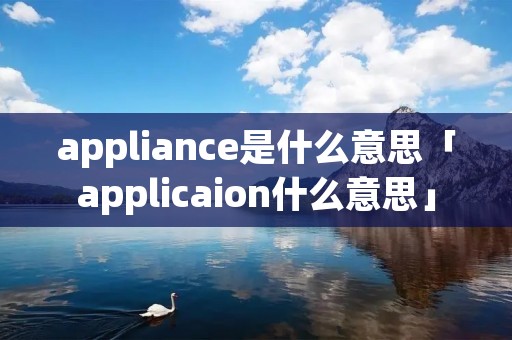 appliance是什么意思「applicaion什么意思」 appliance是什么意思「applicaion什么意思」