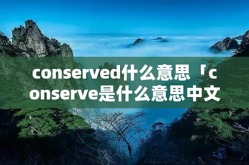 conserved什么意思「conserve是什么意思中文翻译」
