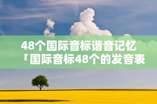 48个国际音标谐音记忆「国际音标48个的发音表图片」 48个国际音标谐音记忆「国际音标48个的发音表图片」