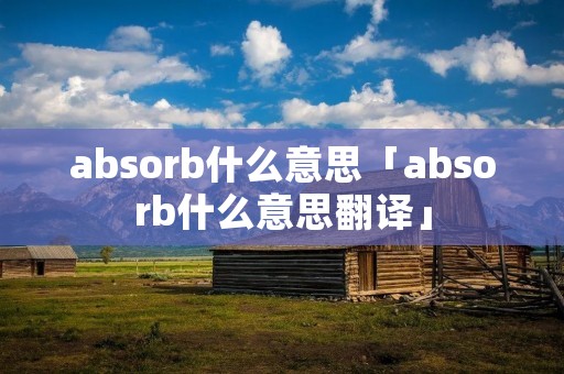 absorb什么意思「absorb什么意思翻译」
