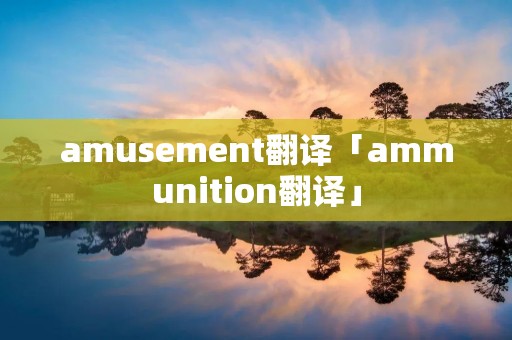amusement翻译「ammunition翻译」