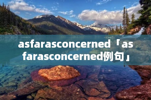 asfarasconcerned「asfarasconcerned例句」
