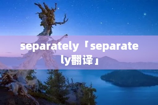 separately「separately翻译」