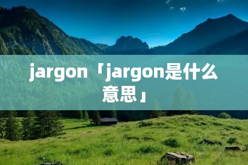 jargon「jargon是什么意思」