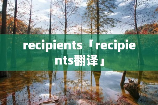 recipients「recipients翻译」