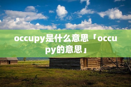 occupy是什么意思「occupy的意思」