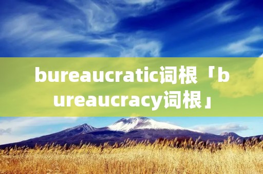 bureaucratic词根「bureaucracy词根」