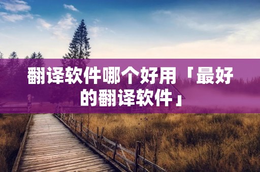 翻译软件哪个好用「最好的翻译软件」 翻译软件哪个好用「最好的翻译软件」