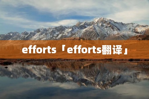 efforts「efforts翻译」
