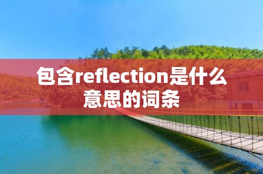 包含reflection是什么意思的词条 包含reflection是什么意思的词条