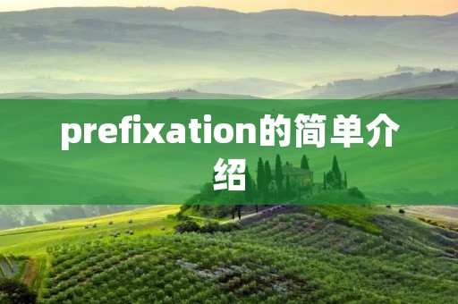 prefixation的简单介绍 prefixation的简单介绍