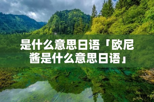 是什么意思日语「欧尼酱是什么意思日语」 是什么意思日语「欧尼酱是什么意思日语」