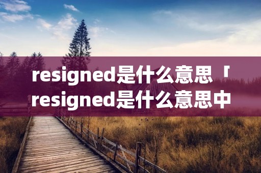 resigned是什么意思「resigned是什么意思中文」