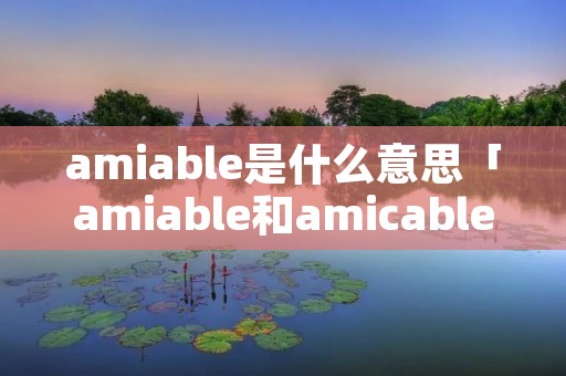 amiable是什么意思「amiable和amicable」