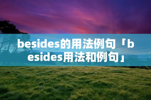 besides的用法例句「besides用法和例句」