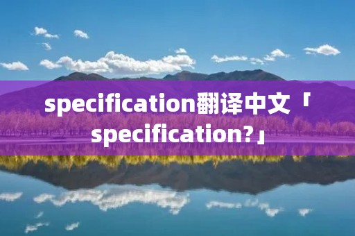 specification翻译中文「specification?」