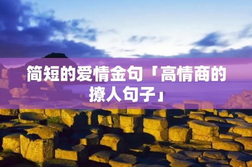 简短的爱情金句「高情商的撩人句子」