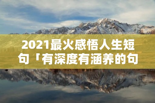 2021最火感悟人生短句「有深度有涵养的句子」