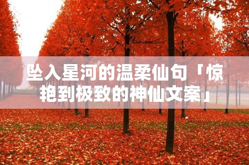 坠入星河的温柔仙句「惊艳到极致的神仙文案」 坠入星河的温柔仙句「惊艳到极致的神仙文案」